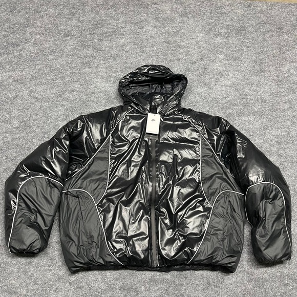 Nike Other - Nike Bubble Jacket Men Large Black Anthracite Puffer Loose Fit Down Fill II3869